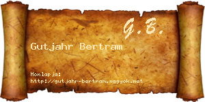 Gutjahr Bertram névjegykártya